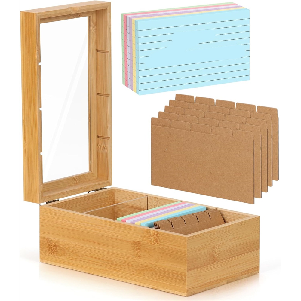 ABUA Bamboo Indexkaart Organiz - Card Index Box recensie en prijs