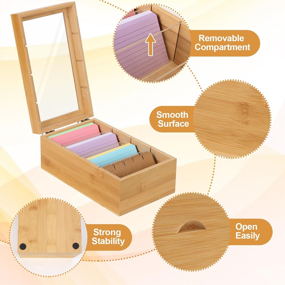 ABUA Bamboo Indexkaart Organiz - Card Index Box recensie en prijs